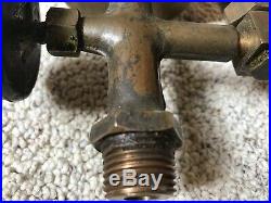Large Early American Hit Miss Gas Steam Engine Cylinder Brass Oiler Vintage