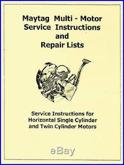 Maytag MultiMotor Service Book 72 twin Parts Gas Engine Model Hit Miss Serial #