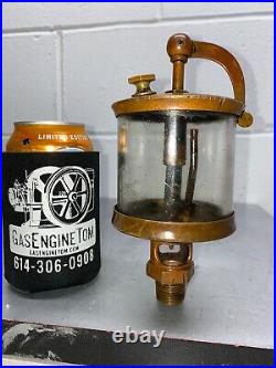 Michigan Lubricator Co. #X12 Brass Cylinder SWING TOP Oiler Hit Miss Gas Engine
