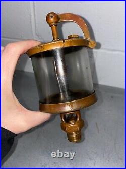 Michigan Lubricator Co. #X12 Brass Cylinder SWING TOP Oiler Hit Miss Gas Engine