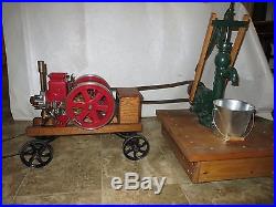 Model hand pump with pump jack, for model Hit and Miss engine fully operational