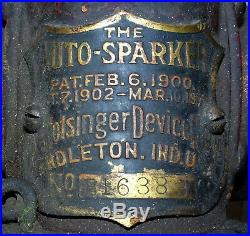 Motsinger Auto Sparker Generator f/ Hit/ Miss Engine VG Condition and Complete