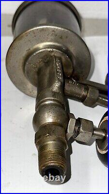 NATHAN Nickel Plated Brass Oiler Pump Hit Miss Old Gas Engine Steampunk 1/2 NPT