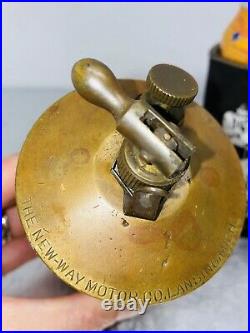 NEW WAY MOTOR Co. #4 Brass Cylinder Oiler Hit Miss Gas Engine Steampunk Antique