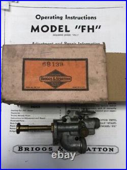 NOS Briggs And Stratton FH Carburetor Antique Gas Engine 68139 67929 Model FH+S