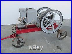 Nice Old Horizontal 5 HP Baker Monitor Hit and Miss Gas Engine on Original Cart