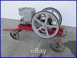 Nice Old Horizontal 5 HP Baker Monitor Hit and Miss Gas Engine on Original Cart