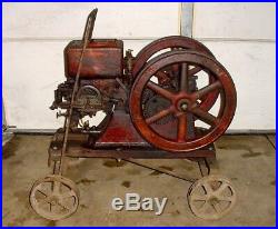 Nice Original 1 1/2 hp Economy Hit Miss Gas Engine With Correct Cart