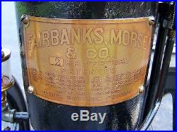 Old 2hp FAIRBANKS MORSE T VERTICAL Hit Miss Gas Engine Motor Steam Oiler NICE
