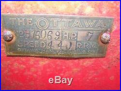 Old 7hp OTTAWA Hopper Cooled Hit Miss Gas Engine Steam Tractor Magneto Oiler WOW