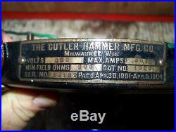 Old Antique CUTLER HAMMER 300V Rheostat Lighting Hit Miss Gas Engine Generator