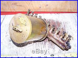 Old ESSEX 10-FEED Brass Hit Miss Gas Engine Oiler Steam Tractor Magneto NICE