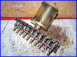 Old ESSEX 10-FEED Brass Hit Miss Gas Engine Oiler Steam Tractor Magneto NICE
