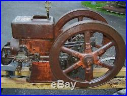 Old Early 5hp ECONOMY Hit Miss Gas Engine Webster Magneto Steam Tractor NICE