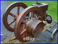 Old Early 5hp ECONOMY Hit Miss Gas Engine Webster Magneto Steam Tractor NICE