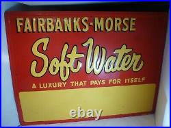 Old Fairbanks Morse Soft Water Advertising Sign Hit Miss Engine Pump Scarce Wow
