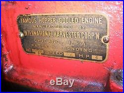 Old INTERNATIONAL HARVESTER FAMOUS 4hp Hit Miss Gas Engine Early Ignitor Steam
