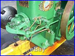 Old ROOT VANDERVOORT BL Hit Miss Gas Engine Motor Factory Cart Steam Oiler NICE