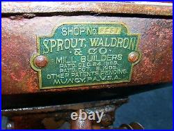 Old SPROUT WALDRON STONE GRIST MILL Corn Grain Grinder Hit Miss Engine Steam WOW
