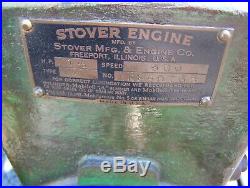 Old STOVER 1 1/2hp KE Hit Miss Gas Engine WICO EK Magneto Steam Tractor Oiler