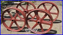 Old Small Cast Iron Wheels Hit & Miss Gas Engine Maytag Industrial Cart Steam Pk