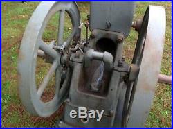 Old Style Stover Model T 4 HP Hit & Miss Gas Engine Large Flywheel Slow Runner
