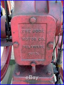 Oldest Known Cook Hit Miss Gas Engine Mfg'd Delaware Ohio 3hp