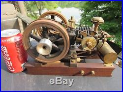 Original Antique Small Gas Model Hit And Miss Engine Rare Air Cooled Fan Gade