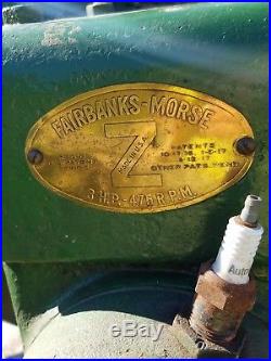 Original Fairbanks & Morse Company Z 3 HP Gas Engine Hit Miss