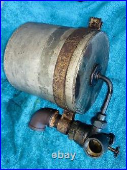 Original Gas Tank and Lunkenheimer Brass Carburetor Hit Miss Gas Engine Antique