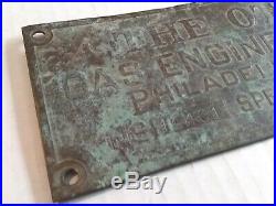 Original OTTO Gas Engine Tag Name Plate Tractor Hit Miss Gas Engine Brass 40hp