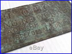 Original OTTO Gas Engine Tag Name Plate Tractor Hit Miss Gas Engine Brass 40hp