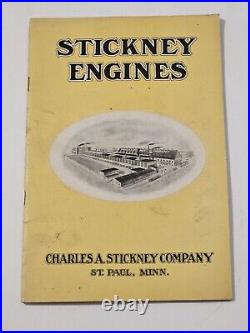 Original Vintage STICKNEY Engines Pump Jack Hit Miss Gas Engine Catalog Yellow
