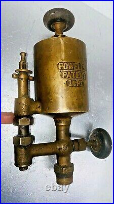 POWELLS 1 Pint Brass OILER Hit Miss Steam Gas Engine Antique Powell 3/4