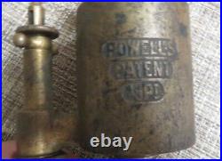 POWELL'S PATENT 1/3 Pint Brass Engine Oiler Hit Miss Steam