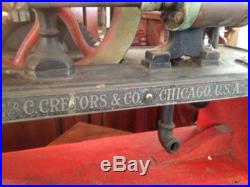Pat. 1906 Antique Cretors Popcorn Steam Engine Hit & Miss Chicago No. 9637 NR