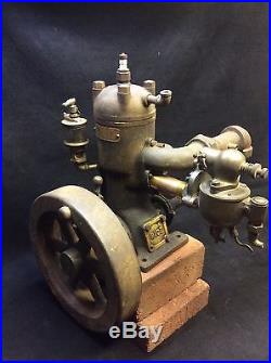 RARE 1907 RICE INBOARD MARINE ENGINE MOTOR HIT AND MISS WOODEN BOAT Turns Over
