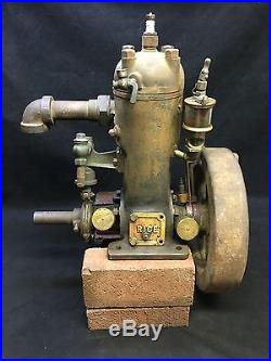 RARE 1907 RICE INBOARD MARINE ENGINE MOTOR HIT AND MISS WOODEN BOAT Turns Over