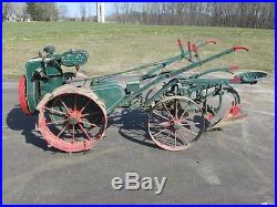 RARE! Antique Nu-Way Motor Hit & Miss Engine Tractor Oliver Plow Cart Runs