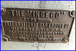 RUNNING The Ingeco Hit and Miss Gas Engine 2 1/2 HP by International Engine Co