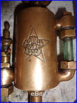 Rare Small 1/2 PT Powell Boson oiler hit miss old engine oilfield steampunk