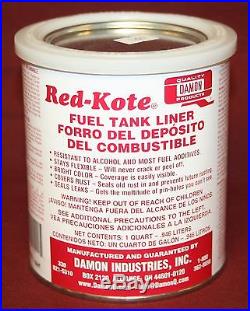 Red Kote Quart Coat Gas Oil Diesel Fuel Tank Sealer Liner Patch Hit Miss Engine