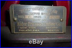 Rider-Ericsson 8 Hot Air Hit and Miss Antique Engine No. 21490