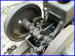 Sattley 1 1/2 hp Hit Miss Gas Engine EK magneto on cart Montgomery Wards