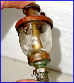 Small Lonergan Wine Glass Bottom Brass Oiler Hit Miss Gas Engine Antique 1/8