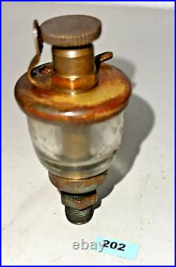 Small Lonergan Wine Glass Bottom Brass Oiler Hit Miss Gas Engine Antique 1/8