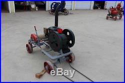 Stover Hit N Miss engine with working winch on metal cart