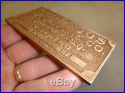THE FOOS CAST BRASS NAME TAG Reproduction Hit and Miss Old Gas Engine