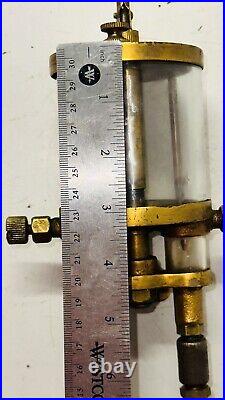 Two Feed ESSEX No. 5 Brass Cylinder Oiler Old Hit Miss Engine Antique Dual