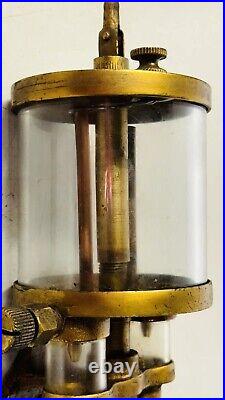 Two Feed ESSEX No. 5 Brass Cylinder Oiler Old Hit Miss Engine Antique Dual